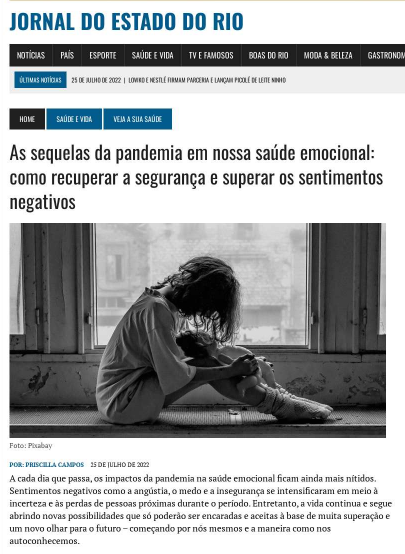 Jornal do Estado do Rio - Saúde Emocional: como recuperar a segurança e superar os sentimentos negativos