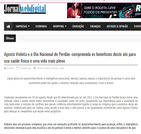 Jornal Web Digital - Agosto Violeta e o Dia Nacional do Perdão