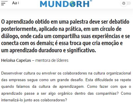 Mundo RH - Cultura de aprendizagem é processo diário